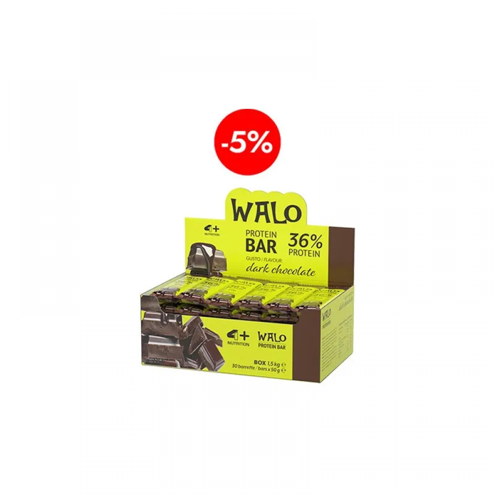 4 SPORT NUTRITION Baton Walo Protein 36% CrockBar - 50g - Dark Chocolate x30