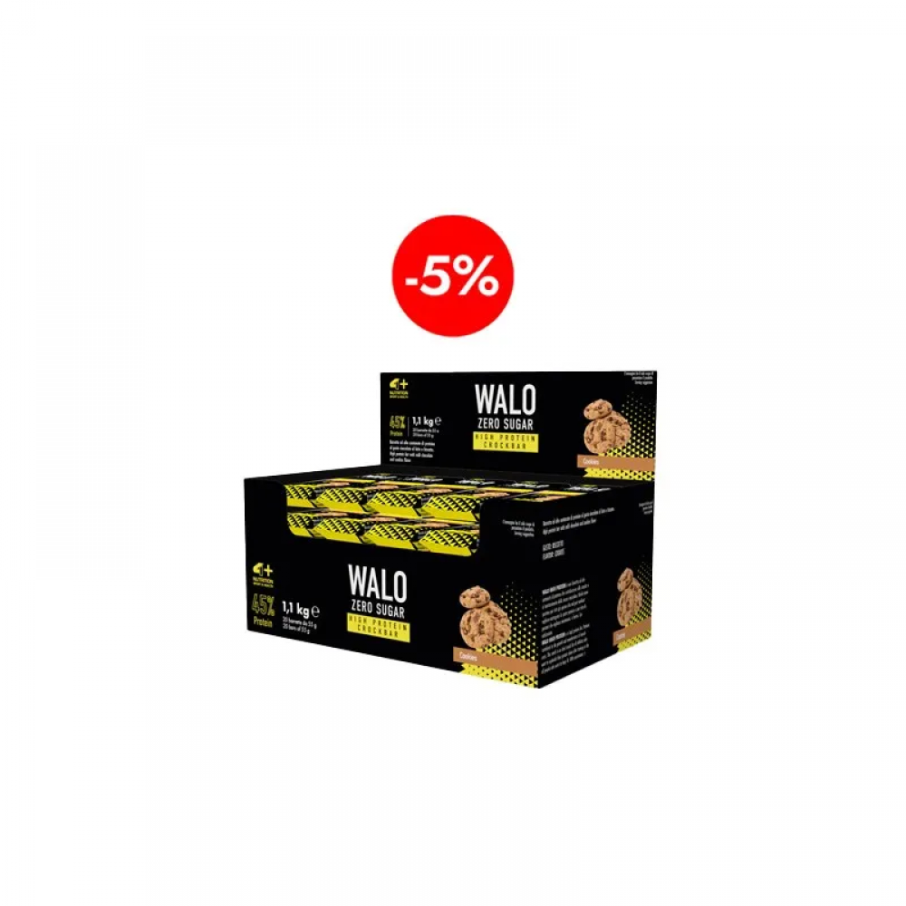 4 SPORT NUTRITION Walo Zero Sugar CrockBar High Protein 45% - 55g - Cookies 