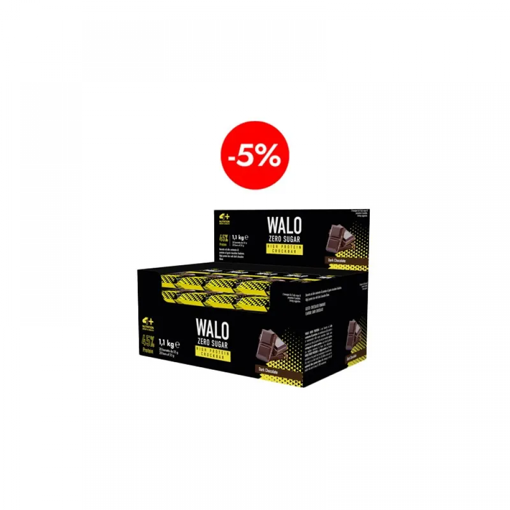 4 SPORT NUTRITION Walo Zero Sugar CrockBar High Protein 45% - 55g - Dark Chocolate 