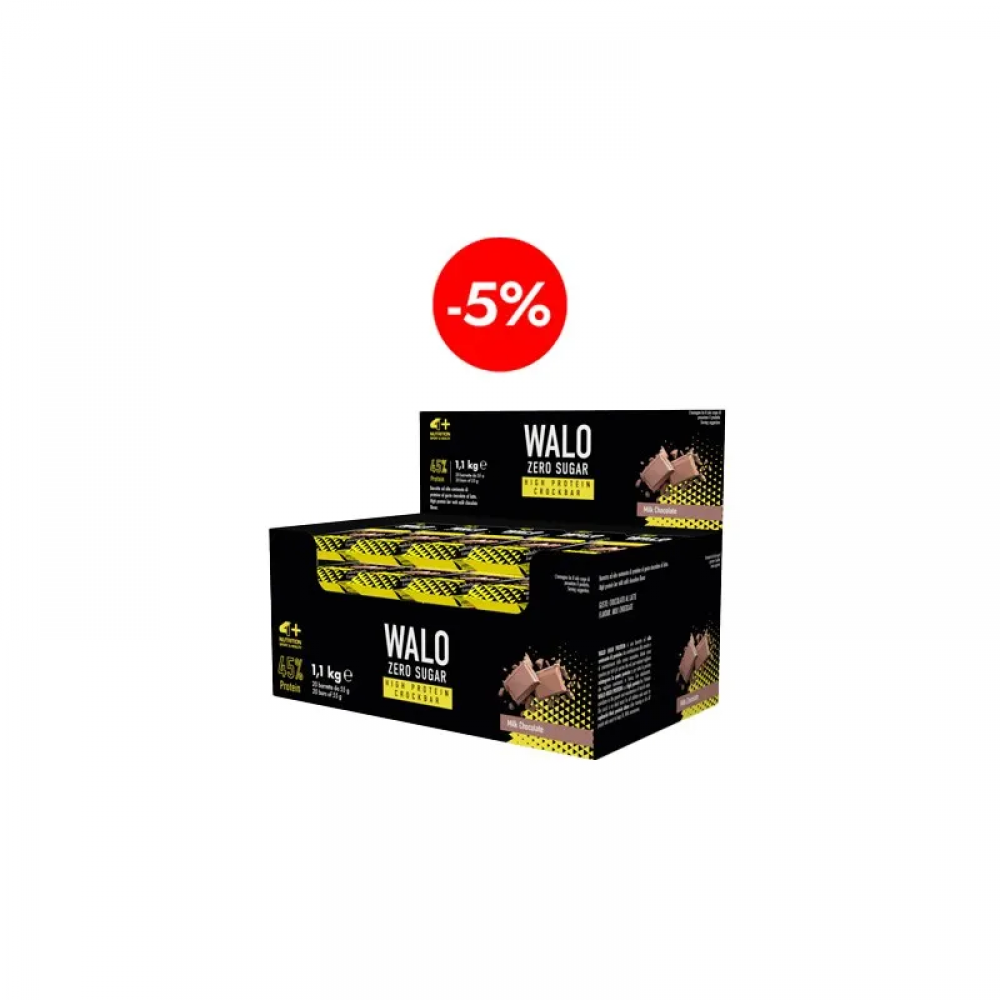 4 SPORT NUTRITION Walo Zero Sugar CrockBar High Protein 45% - 55g - Milk Chocolate 