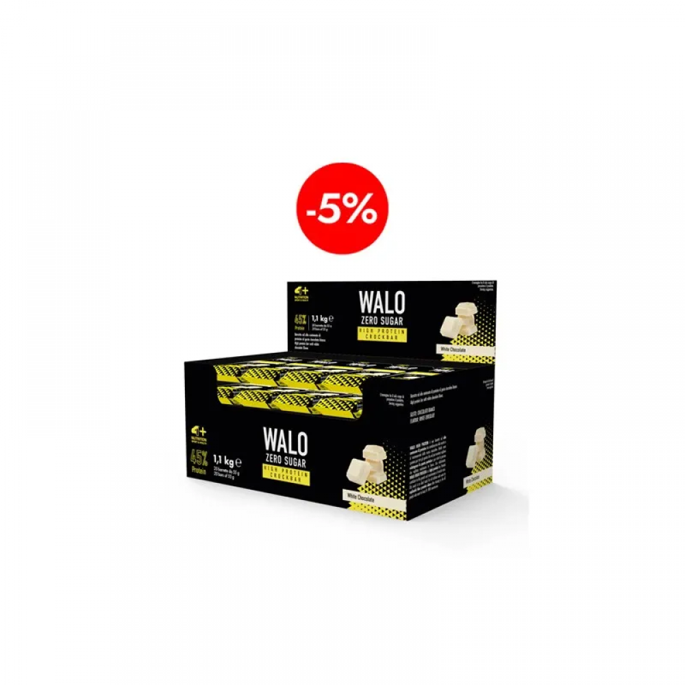 4 SPORT NUTRITION Walo Zero Sugar CrockBar High Protein 45% - 55g - White Chocolate 