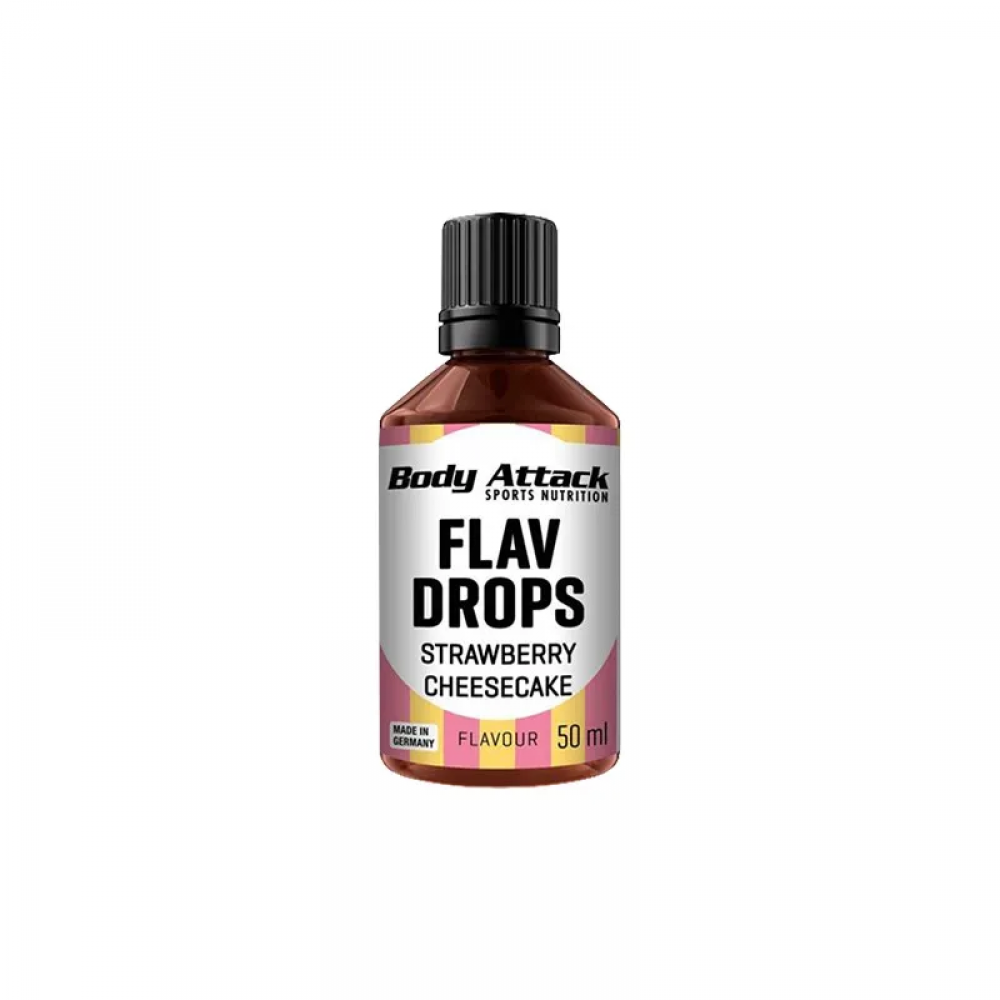 BODY ATTACK FLAV DROPS - 50ml - Strawberry Cheesecake