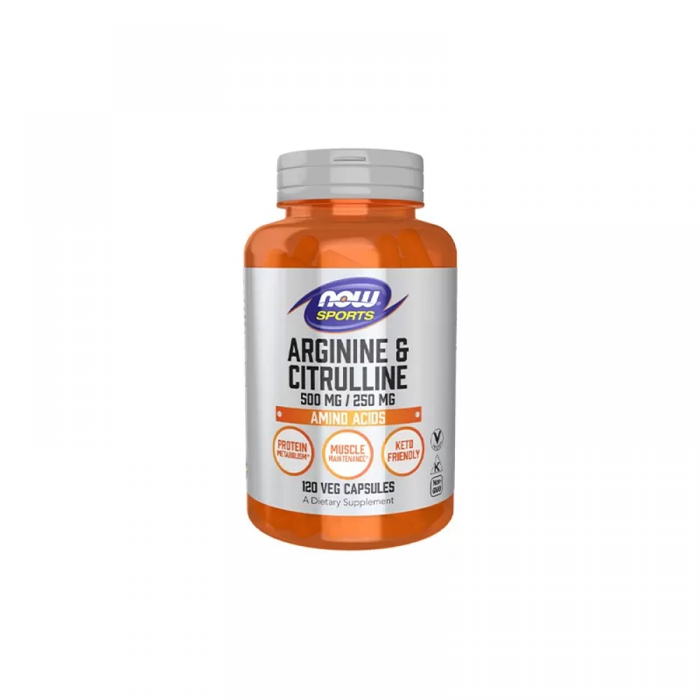 NOW Arginine 500mg & Citrulline 250mg - 120vcaps