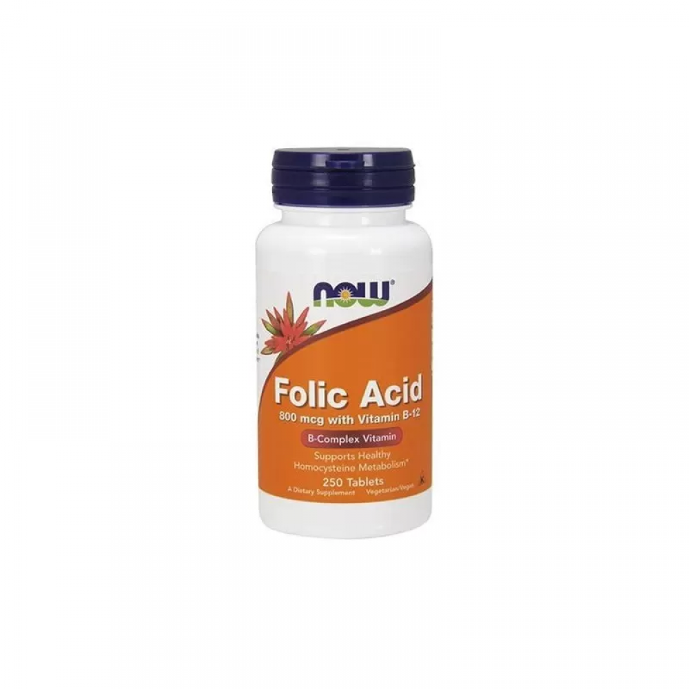 NOW Folic Acid 800mcg - 250tabs. 