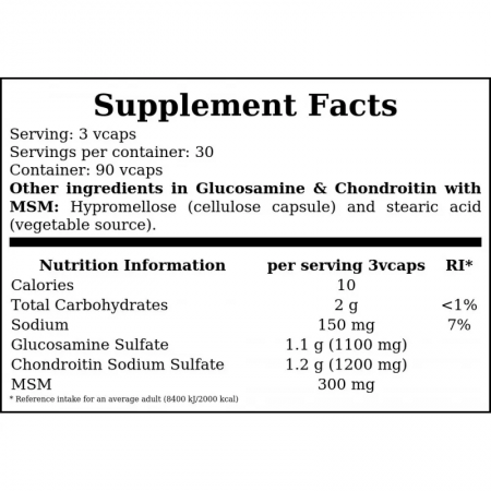 NOW Glucosamine & Chondroitin with MSM - 90vcaps