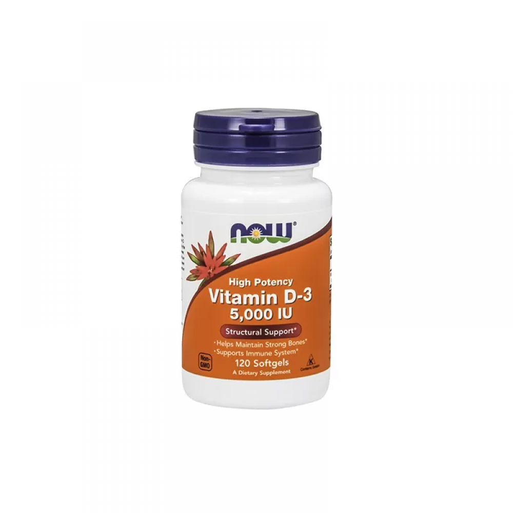 NOW Vitamin D3-5000 IU - 120 softgels
