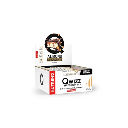 Baton QWIZZ Protein Bar - 60g - Almond Chocolate x12
