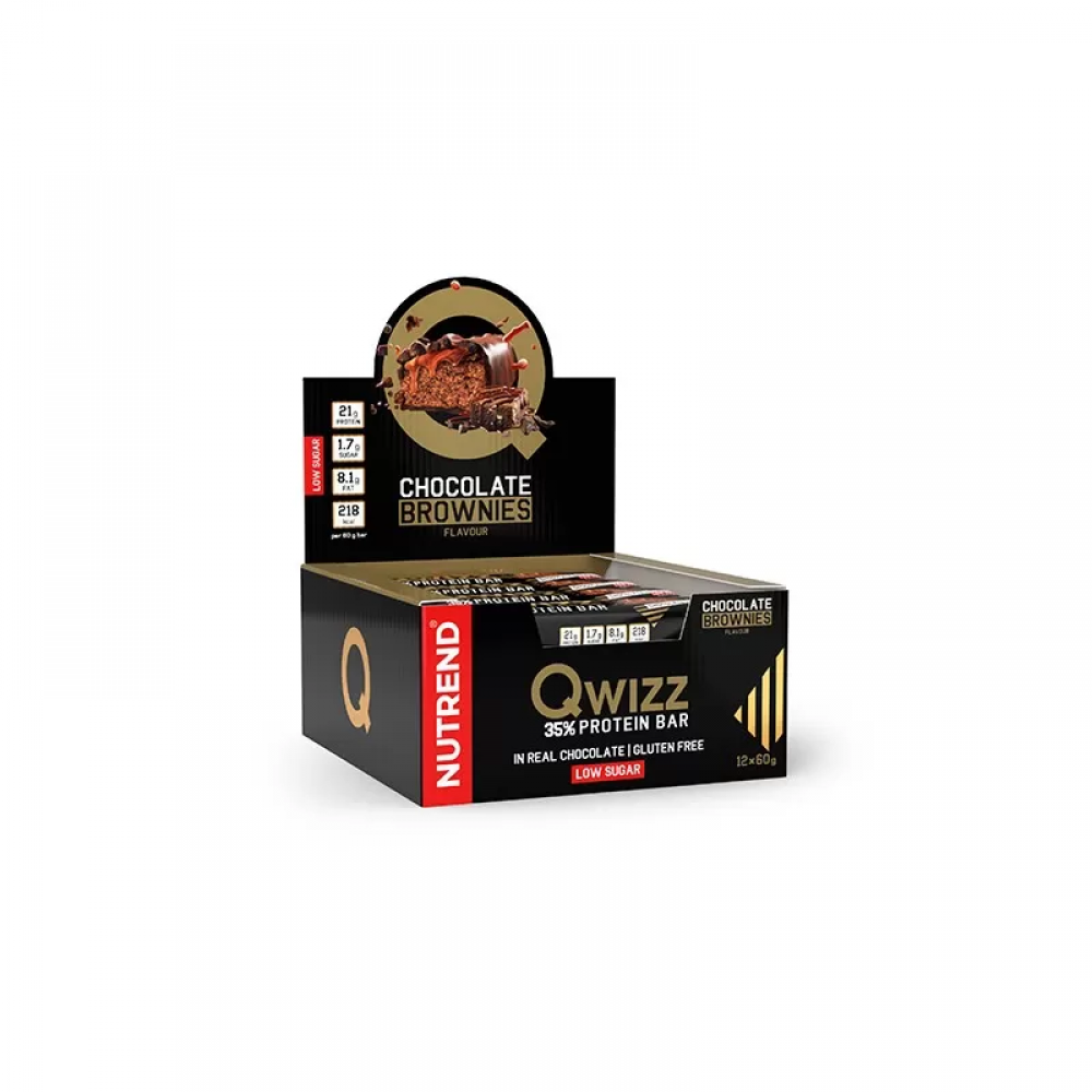 NUTREND Baton QWIZZ Protein Bar - 60g - Chocolate Brownie x12