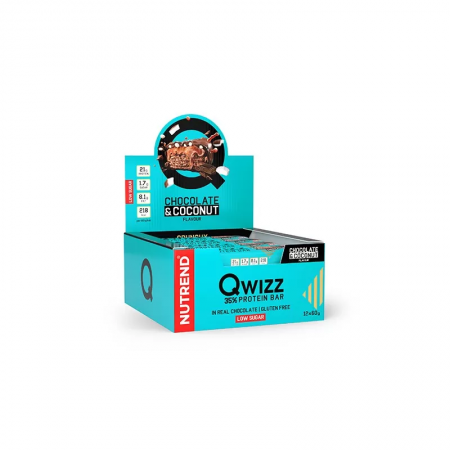 Baton QWIZZ Protein Bar - 60g - Chocolate Coconut x12