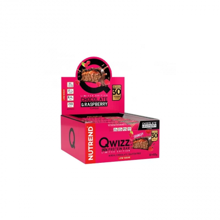 Baton QWIZZ Protein Bar - 60g - Chocolate Raspberry x12