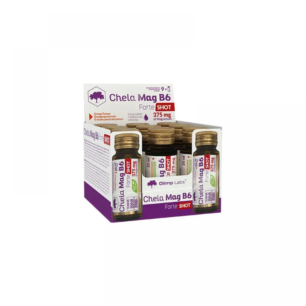 OLIMP Chela-Mag B6 Forte Shot SOK Glass Ampoule - 25ml - Cherry x9
