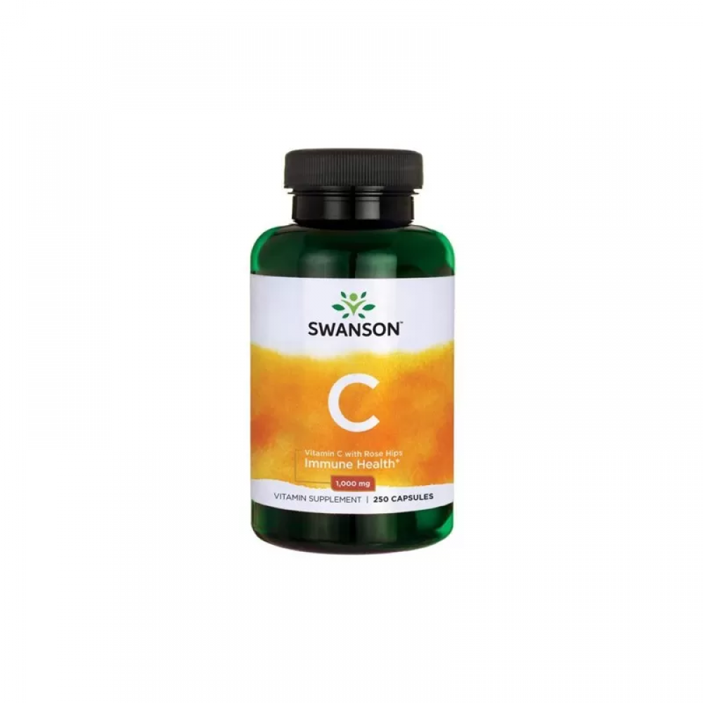 SWANSON Vitamin C 1000mg with Rose Hips - 250caps